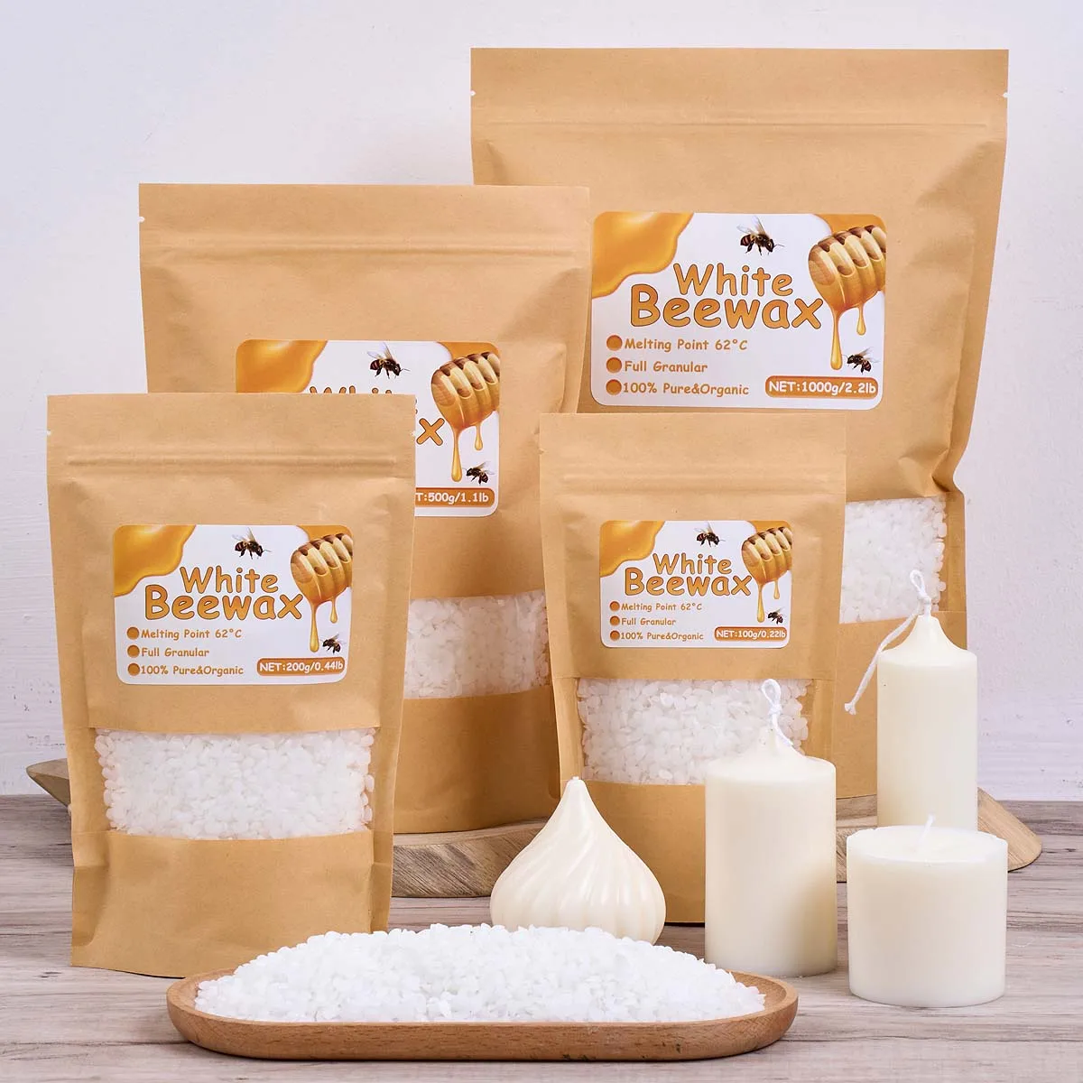 500 г белый пчелиный воск DIY  – обзор и цена Candle Supplies Beeswax